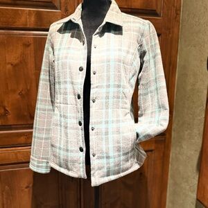 Plaid Snap-Up Fleece Lined Jacket
